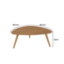 Ver imagem 3 de Mesa de Centro para Sala 88,5cm com Pés Torneados em Madeira Cor:louro