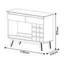 Ver imagem 6 de Aparador Classic Adega 12 Garrafas e 2 Gavetas MDF Nature com Off White