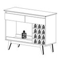 Ver imagem 5 de Aparador Classic Adega 12 Garrafas e 2 Gavetas MDF Nature com Off White