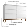 Cômoda para Quarto Londres com 6 Gavetas - Branco - 8