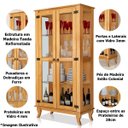 Ver imagem 2 de Cristaleira 2 Portas com Balcão 4 Portas Madeira Maciça Castanho