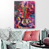 Quadro Decorativo Canvas Guitarra Pintada Abstrata 136x86cm - 1