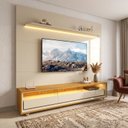 Ver imagem 1 de Rack com Painel para TV para 84 Polegadas com LED 100% MDF 240cm x 219cm Casuá Branco Off White/na