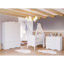 Ver imagem 2 de Dormitório Encanto Guarda-roupa, Cômoda e Berço Harmonia Branco com Colchão Supreme - Permóbili