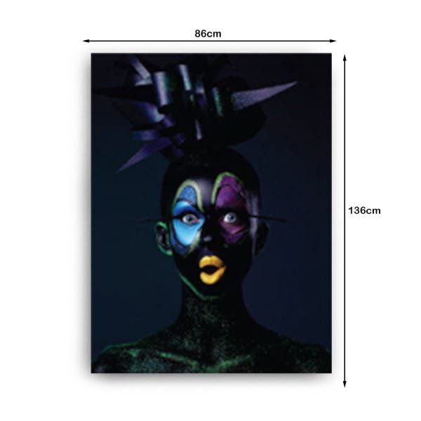 Quadro Decorativo Canvas Negra Batom Amarelo 136x86cm - 3