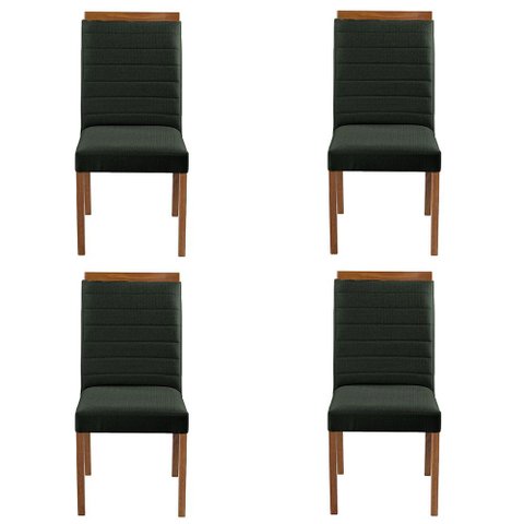 Kit 4 Cadeiras Decorativas Sala de Jantar Luxo Sueli Facto Verde - Mozzelar