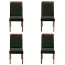 Ver imagem 1 de Kit 4 Cadeiras Decorativas Sala de Jantar Luxo Sueli Facto Verde - Mozzelar