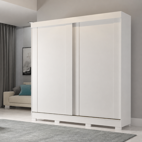 Guarda Roupa Maragogi 2 Portas de Correr 3 Gavetas 100 MDF