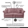 Sofá Decorativo 160cm 2 Lugares com 4 Almofadas Armstrong Veludo Lilás - Gran Belo - 3