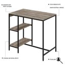 Ver imagem 3 de Mesa Bistrô 100x60x92cm C-02banquetas Tub Tucjbi1060.2b Carvalho Est.preta Carvalho - Est.preta
