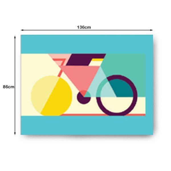 Quadro Decorativo Canvas De Bicicleta Colorida 86x136cm - 3