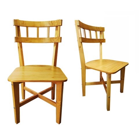 Jogo 2 Cadeiras Sala de Jantar Madeira Encosto Maciça Cozinha