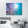 Quadro Decorativo Canvas Folhas Lilás 86x136cm - 1