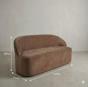 Ver imagem 2 de Sofá Luna 140cm Namoradeira Orgânica Design Curvo Bouclê Cappuccino Liso