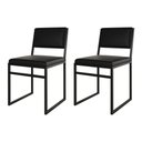 Ver imagem 1 de Kit 2 Cadeiras Industrial Isa Assento Corino para Mesa Sala Cozinha Conforto e Fácil Limpeza - Preto