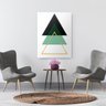Quadro Decorativo Canvas Triangulos Preto Verde E Dourado 86cm X 62cm - 1