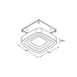 Plafon de Sobrepor LED Eco 45cmx45cm Bella Italia 220V - 3 Plafon de Sobrepor LED Eco 45cmx45cm Bella Italia 220V - 3