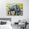 Quadro Decorativo Canvas Elefantes Zebrados 62cm X 86cm - 1