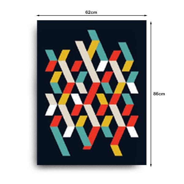 Quadro Decorativo Canvas Formas Geométricas Coloridas 86cm X 62cm - 3