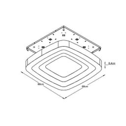 Plafon de Sobrepor LED Eco 68cmx68cm Bella Italia 220V - 3 Plafon de Sobrepor LED Eco 68cmx68cm Bella Italia 220V - 3