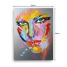 Quadro Decorativo Canvas Rosto Feminino Colorido 86cm X 62cm - 3