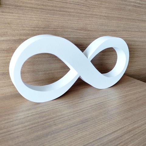 Infinito 22cm / Símbolo do Amor e Eternidade, Quarto Casal - Cor: Branco