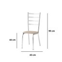 Ver imagem 5 de Conjunto 4 Cadeiras Laura Cromada para Cozinha ou Sala de Jantar Super Resistente-tecido Bege-gatmag