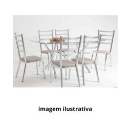 Conjunto 4 Cadeiras Laura Cromada para Cozinha ou Sala de Jantar Super Resistente-tecido Bege-gatmag - 4