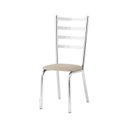 Ver imagem 3 de Conjunto 4 Cadeiras Laura Cromada para Cozinha ou Sala de Jantar Super Resistente-tecido Bege-gatmag