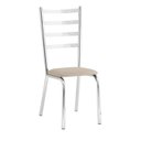 Ver imagem 2 de Conjunto 4 Cadeiras Laura Cromada para Cozinha ou Sala de Jantar Super Resistente-tecido Bege-gatmag