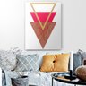 Quadro Decorativo Canvas Triangulos Rosas 136x86cm - 1