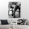 Quadro Decorativo Canvas Mulher Sentada Meia Calça Black 136x86cm - 1