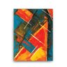 Quadro Decorativo Canvas Abstrato Laranja E Azul 136x86cm - 2