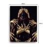 Quadro Decorativo Canvas Negro Abraços Ouro 136x86cm - 3