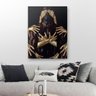 Quadro Decorativo Canvas Negro Abraços Ouro 136x86cm - 1