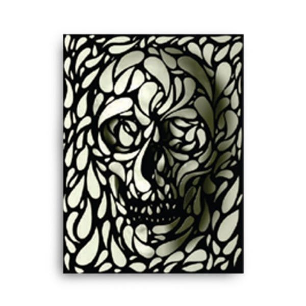 Quadro Decorativo Canvas Caveira Preta E Branca 136x86cm - 2