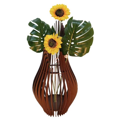 Vaso de Chão Decorativo Grande Andromeda Mdf:marrom/85x30cm