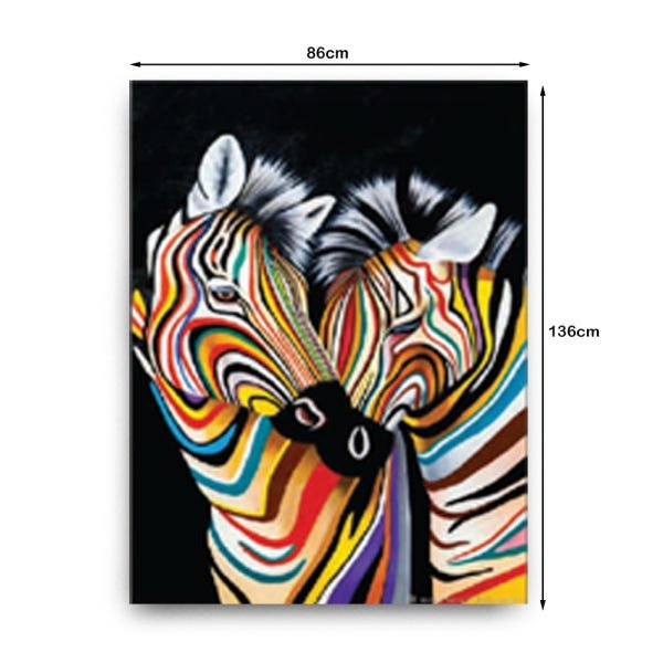 Quadro Decorativo Canvas Duas Zebras Coloridas 136x86cm - 3