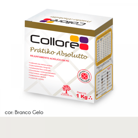 Rejunte Acrílico para Piscina Absoluto Cor Branco Gelo - Collore Pratiko - 1kg