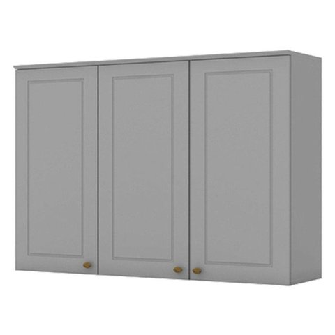 Armário Aéreo 3 Portas 120 Cm Nova York Cinza - Henn