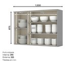 Ver imagem 2 de Armário Aéreo 3 Portas 120 Cm Nova York Cinza - Henn