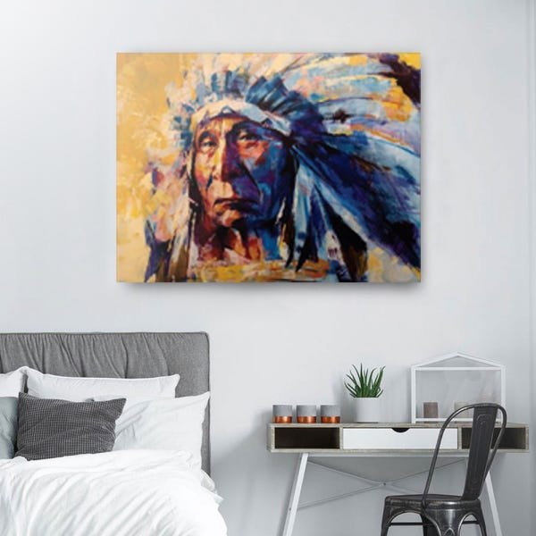 Quadro Decorativo Canvas Indio Pagé Red Cloud 62cm X 86cm - 1