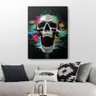 Quadro Decorativo Canvas Caveira Boca Aberta Colorida 86cm X 62cm - 1