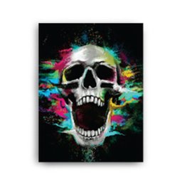 Quadro Decorativo Canvas Caveira Boca Aberta Colorida 86cm X 62cm - 2