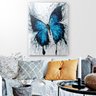 Quadro Decorativo Canvas Borboleta Azul 86cm X 62cm - 1
