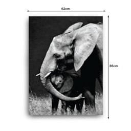 Quadro Decorativo Canvas Elefantes Mãe E Filhotes 86cm X 62cm - 3