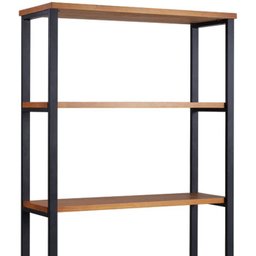 Estante Estilo Industrial Aço Preto I12 Mell Madeira Taeda Dmobiliario - 4