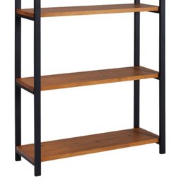 Estante Estilo Industrial Aço Preto I12 Mell Madeira Taeda Dmobiliario - 5