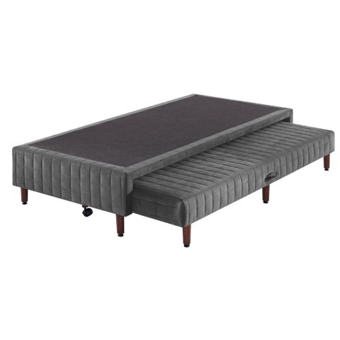 Base Box+cama Auxiliar 88x188x37cm Sommier Cinza