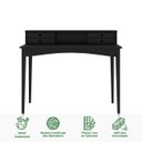 Ver imagem 3 de Mesa Escrivaninha Preto Retro Escritório Madeira Milano 4 Gavetas 1 Nicho Idimex